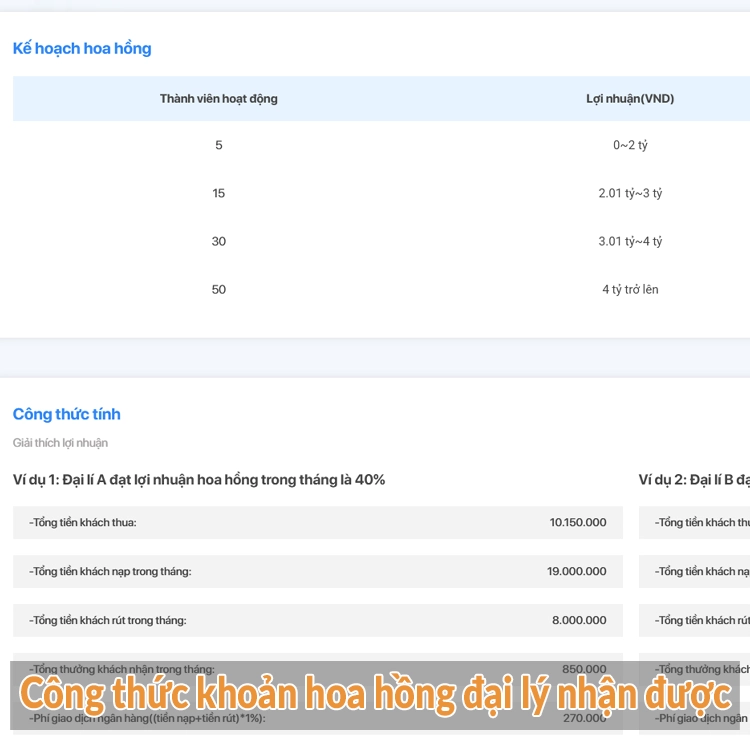 Công thức khoản hoa hồng đại lý nhận được